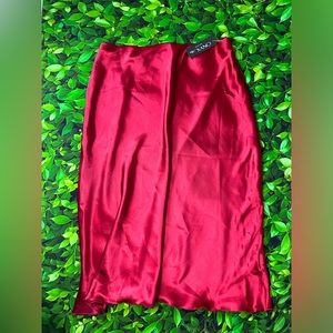 Nicole Miller |Satin Midi Skirt